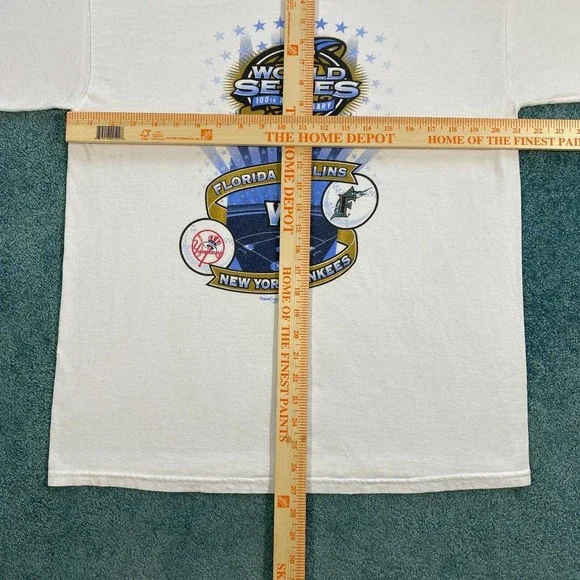 VINTAGE Florida Marlins New York Yankees 2003 World Series Shirt Large Baseball - Picture 8 of 9